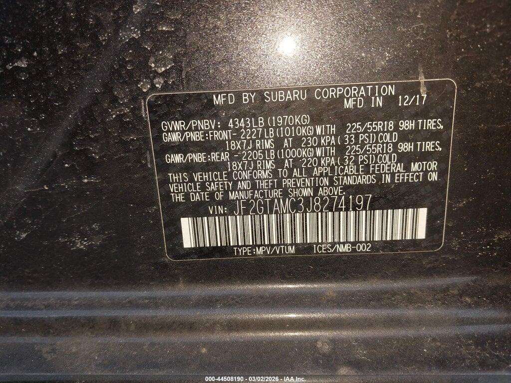 JF2GTAMC3J8274197 2018 SUBARU CROSSTREK photo no. 9
