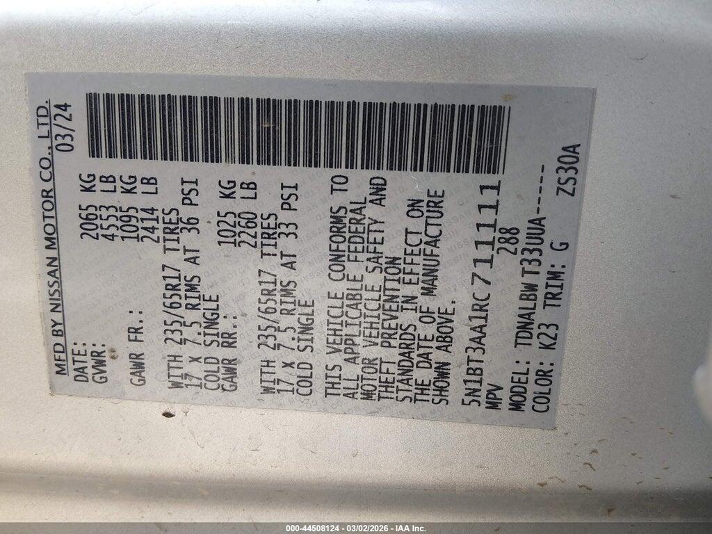 5N1BT3AA1RC711111 2024 NISSAN ROGUE photo no. 9