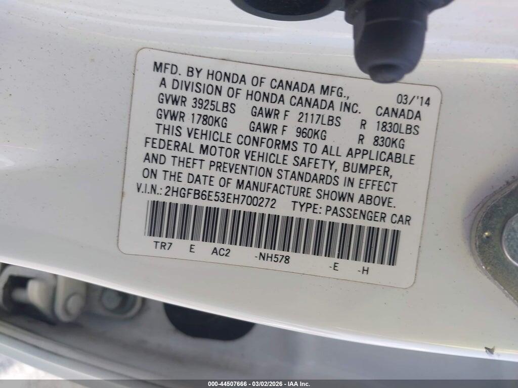 2HGFB6E53EH700272 2014 HONDA CIVIC photo no. 9