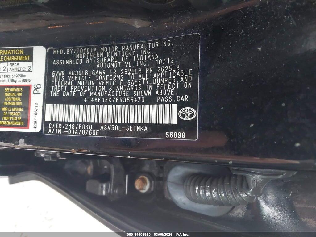 4T4BF1FK7ER356470 2014 TOYOTA CAMRY photo no. 9