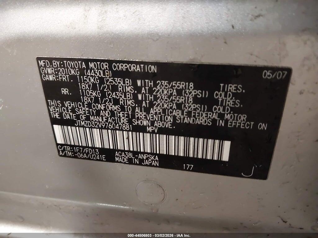 JTMZD32V976047881 2007 TOYOTA RAV4 photo no. 9