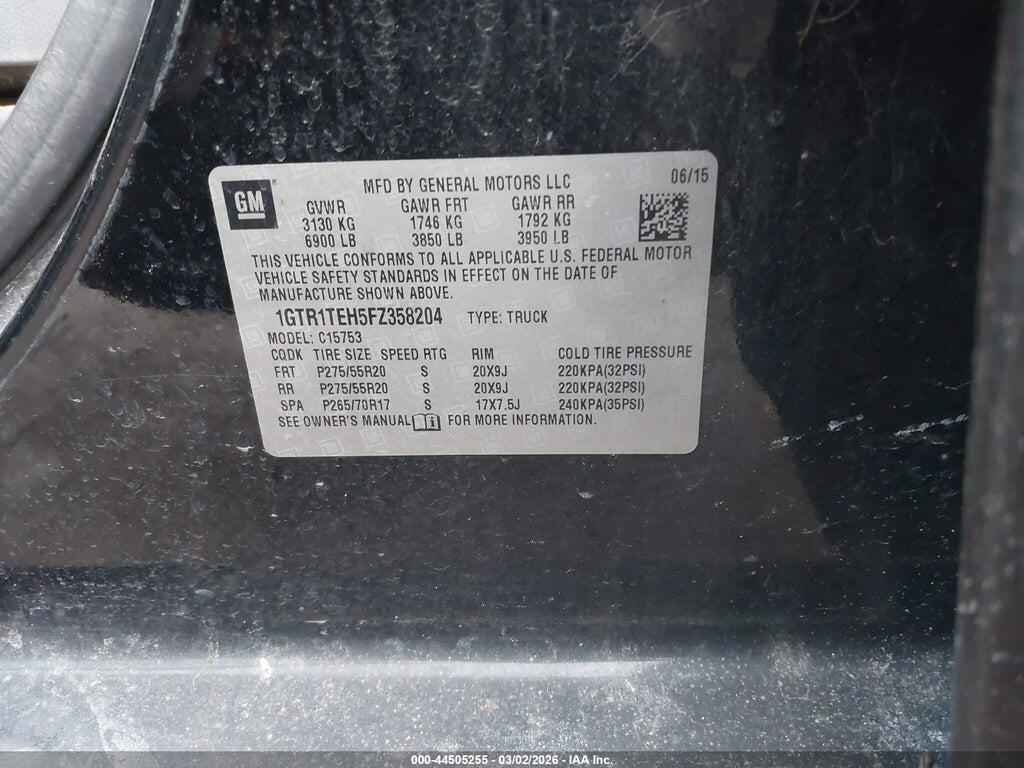 1GTR1TEH5FZ358204 2015 GMC SIERRA 1500 photo no. 9