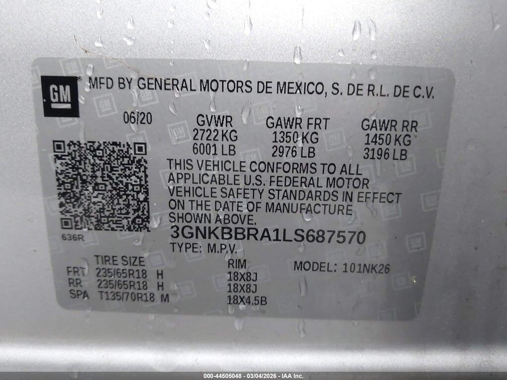 3GNKBBRA1LS687570 2020 CHEVROLET BLAZER photo no. 9