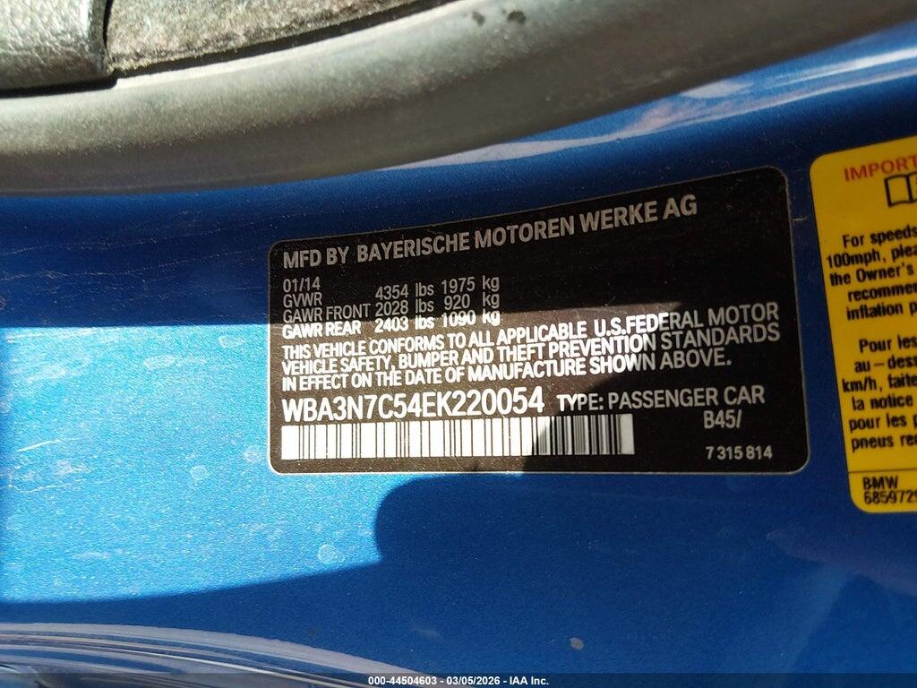 WBA3N7C54EK220054 2014 BMW 428I photo no. 9