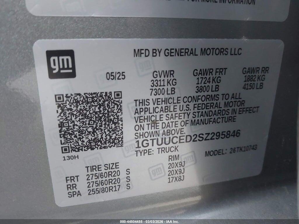 1GTUUCED2SZ295846 2025 GMC SIERRA 1500 photo no. 9