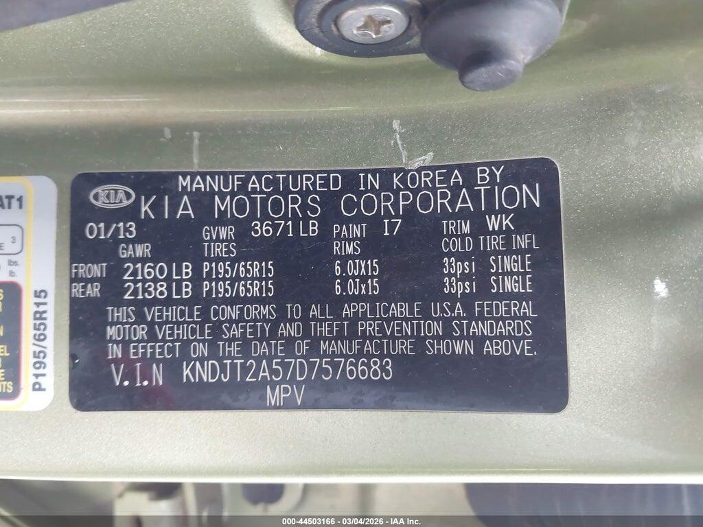 KNDJT2A57D7576683 2013 KIA SOUL photo no. 9
