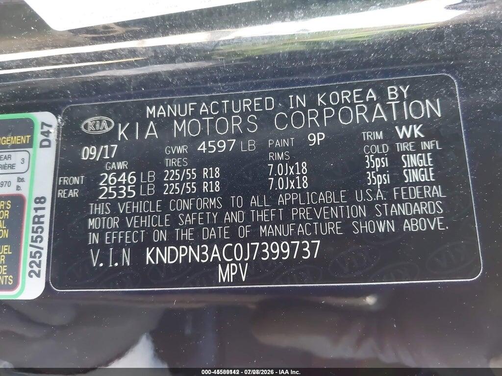KNDPN3AC0J7399737 2018 KIA SPORTAGE photo no. 9