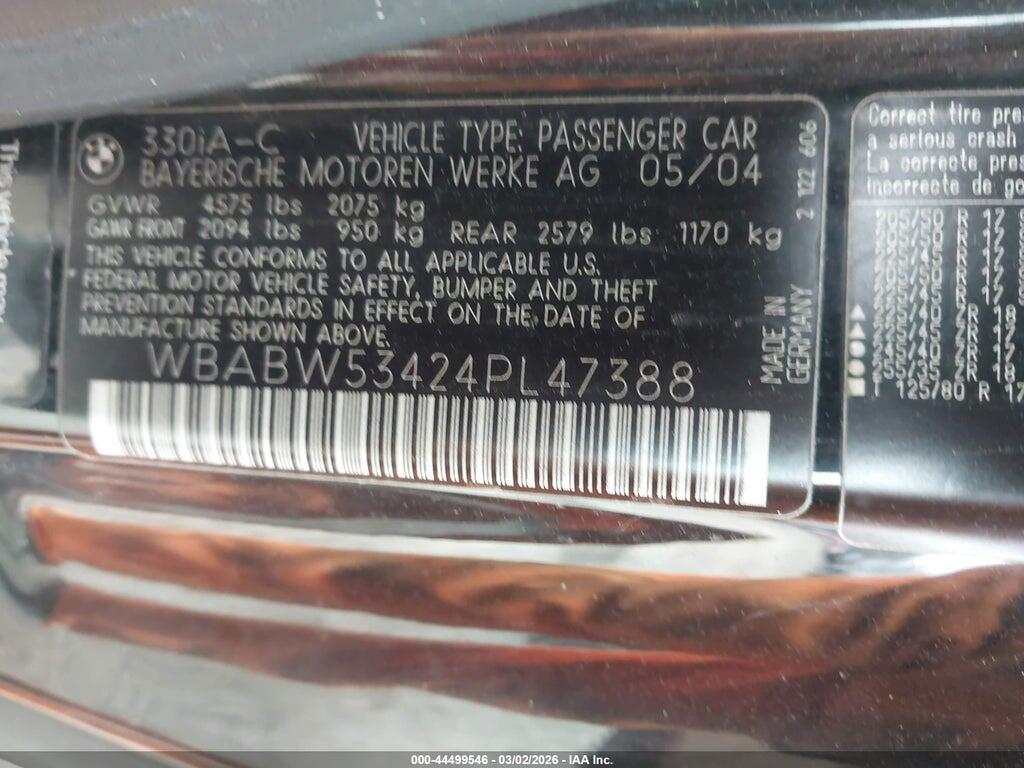 WBABW53424PL47388 2004 BMW 330CI photo no. 9