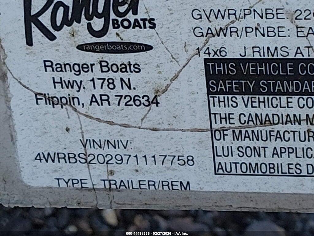 4WRBS202971117758 2007 RANGER BOAT TRAILER photo no. 9