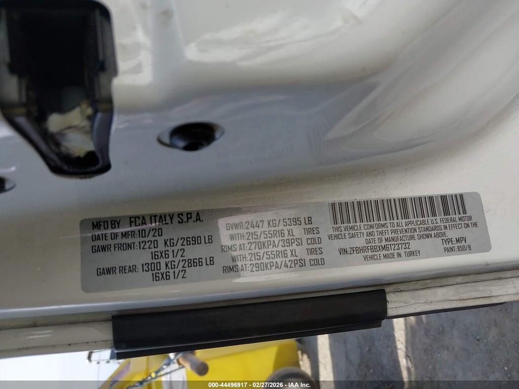 ZFBHRFBBXM6T23732 2021 RAM PROMASTER CITY photo no. 9