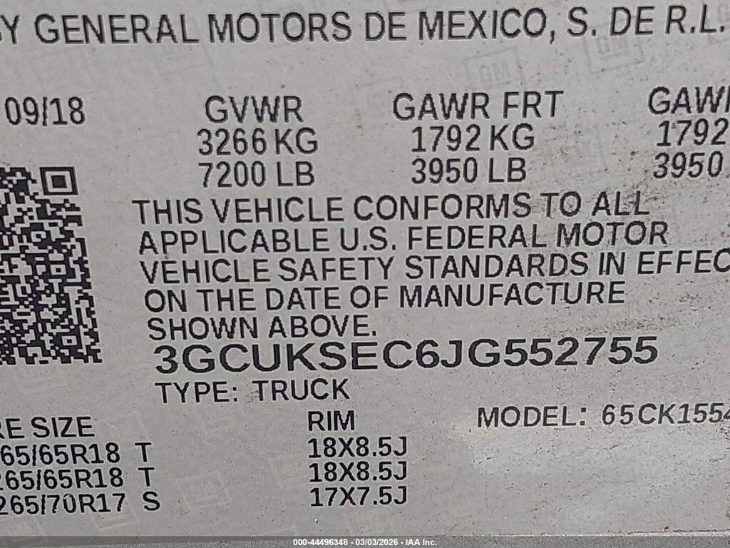 3GCUKSEC6JG552755 2018 CHEVROLET SILVERADO 1500 photo no. 9