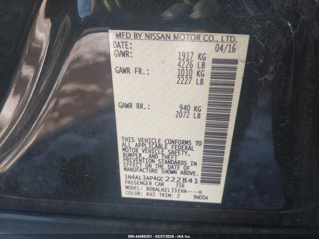 1N4AL3AP4GC222841 2016 NISSAN ALTIMA photo no. 9