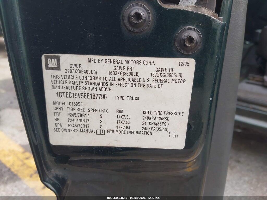 1GTEC19V56E187796 2006 GMC SIERRA 1500 photo no. 9