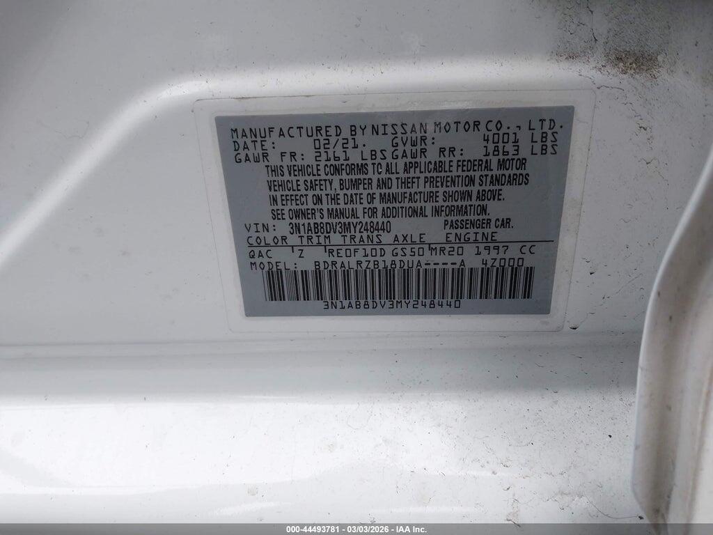 3N1AB8DV3MY248440 2021 NISSAN SENTRA photo no. 9