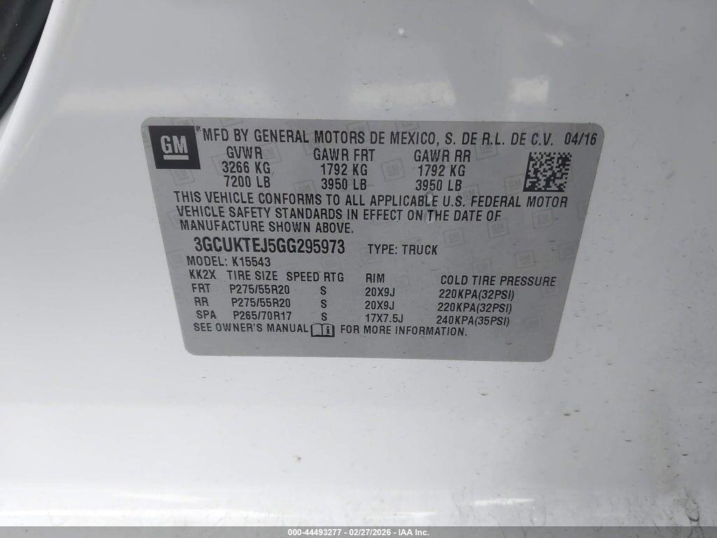 3GCUKTEJ5GG295973 2016 CHEVROLET SILVERADO 1500 photo no. 9