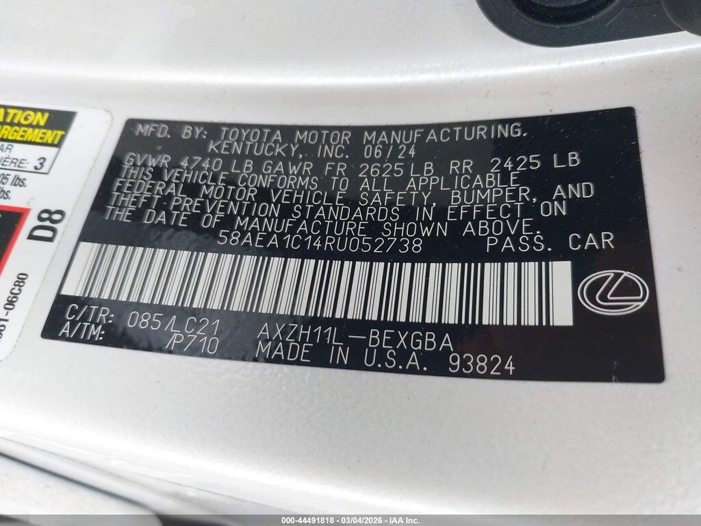 58AEA1C14RU052738 2024 LEXUS ES 300H photo no. 9