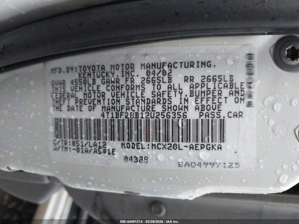 4T1BF28B12U256356 2002 TOYOTA AVALON photo no. 9
