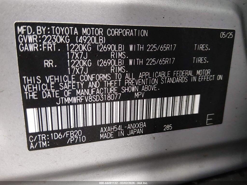 JTMMWRFV8SD318077 2025 TOYOTA RAV4 HYBRID photo no. 9