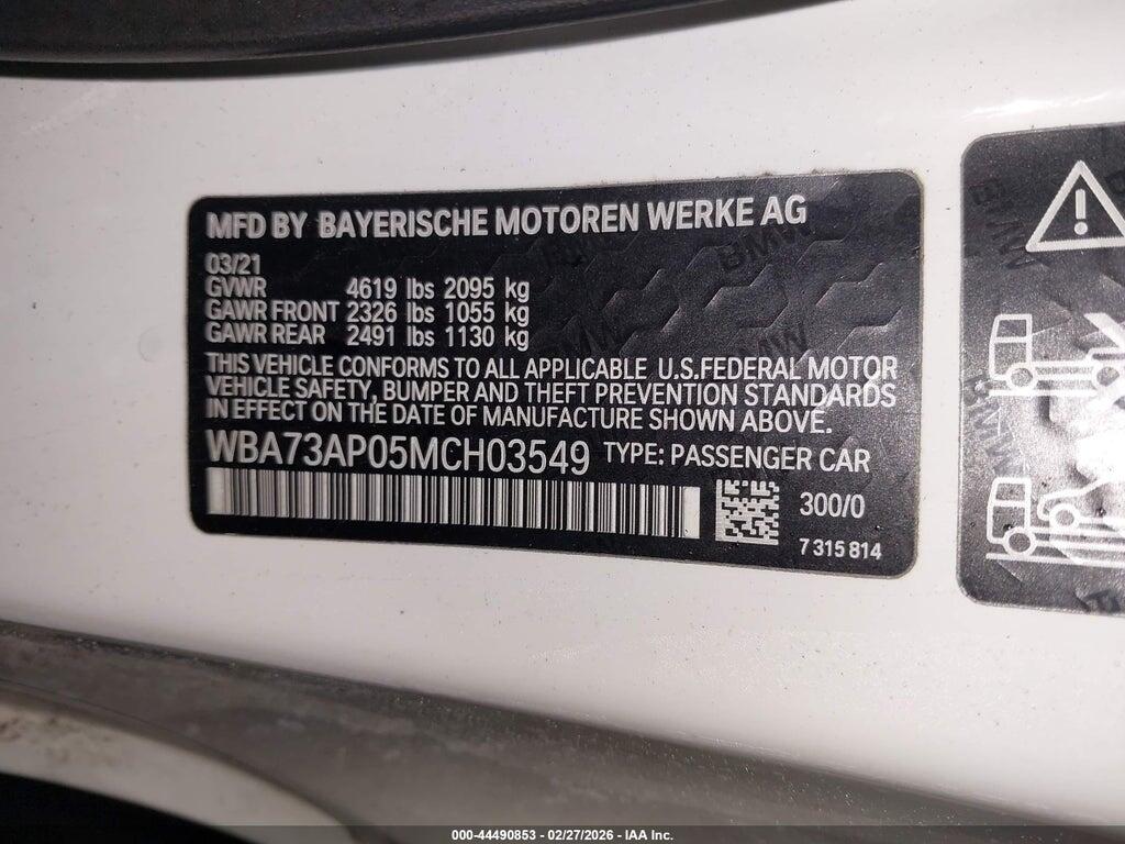 WBA73AP05MCH03549 2021 BMW 430I photo no. 9
