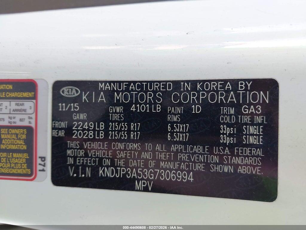 KNDJP3A53G7306994 2016 KIA SOUL photo no. 9