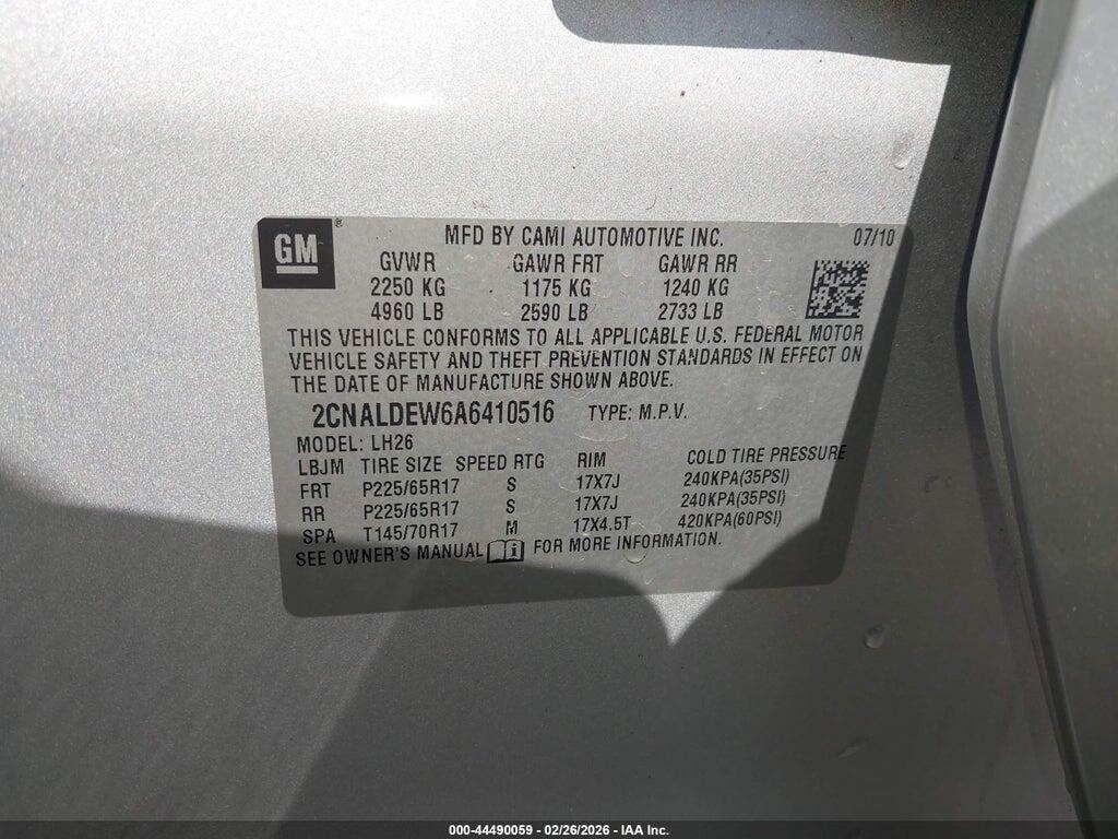 2CNALDEW6A6410516 2010 CHEVROLET EQUINOX photo no. 9