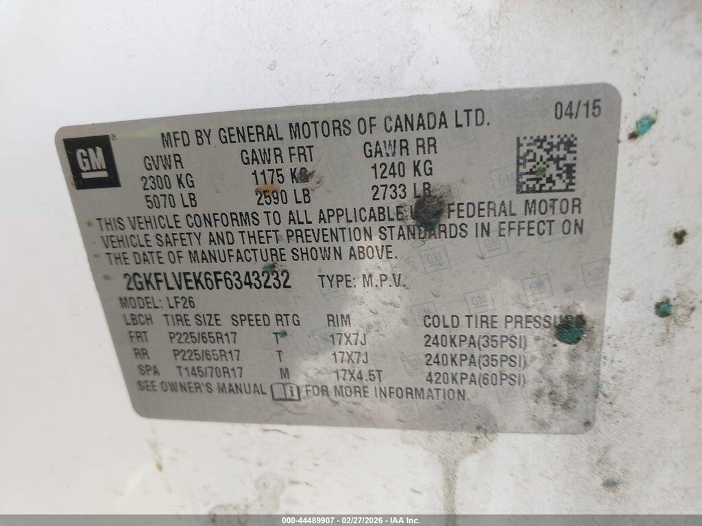 2GKFLVEK6F6343232 2015 GMC TERRAIN photo no. 9