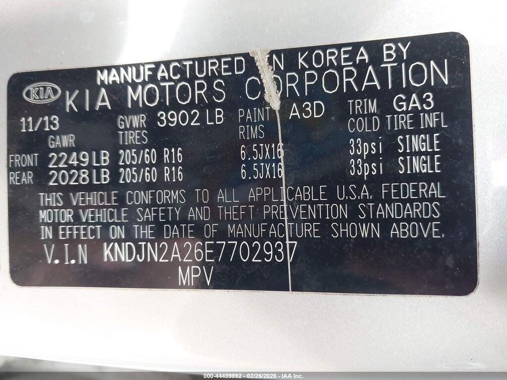 KNDJN2A26E7702937 2014 KIA SOUL photo no. 9