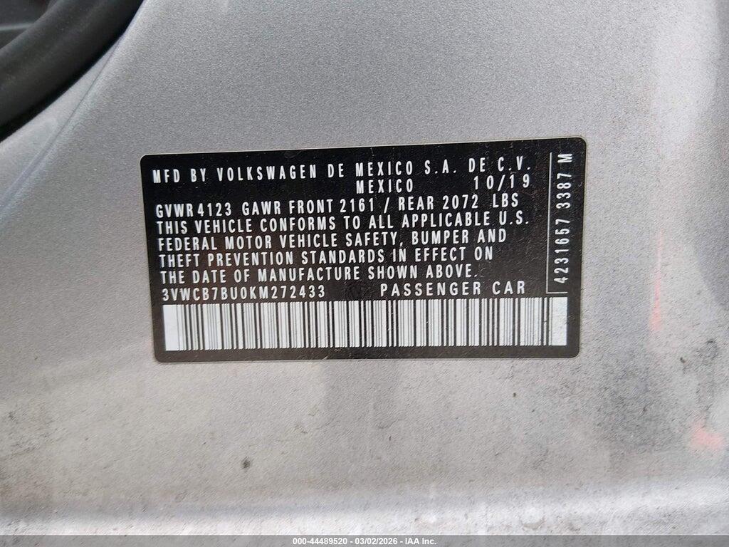 3VWCB7BU0KM272433 2019 VOLKSWAGEN JETTA photo no. 9
