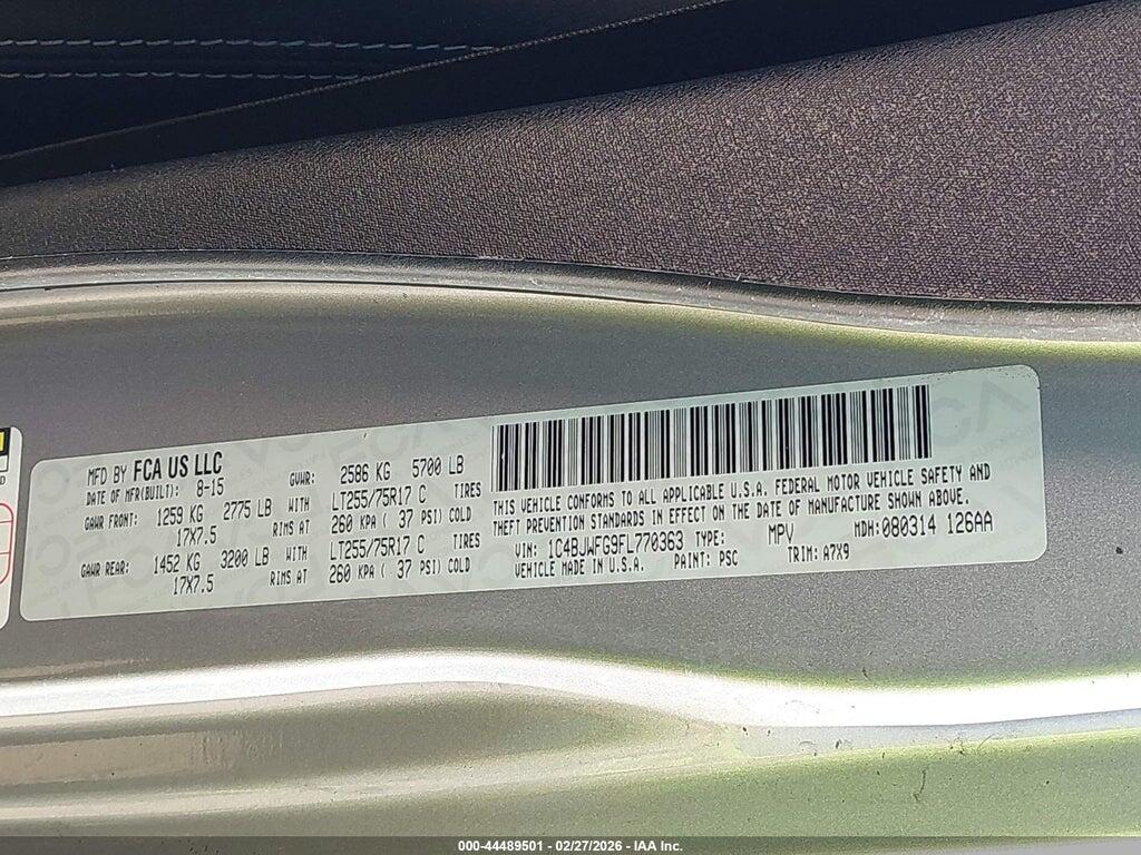 1C4BJWFG9FL770363 2015 JEEP WRANGLER UNLIMITED photo no. 9