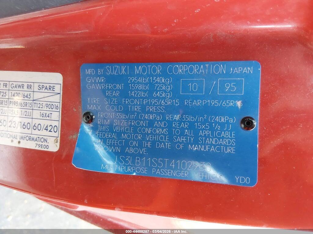 JS3LB11S5T4102938 1996 SUZUKI X90 photo no. 9