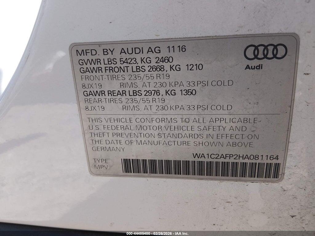WA1C2AFP2HA081164 2017 AUDI Q5 photo no. 9