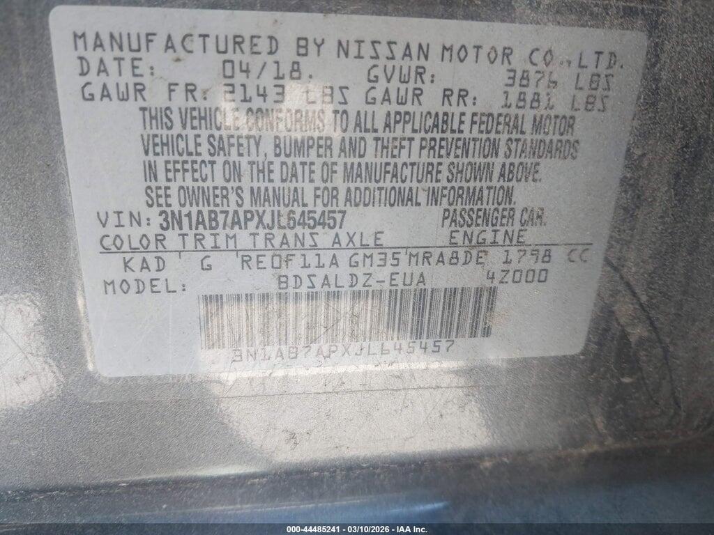 3N1AB7APXJL645457 2018 NISSAN SENTRA photo no. 9