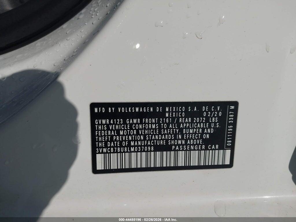 3VWCB7BU8LM037098 2020 VOLKSWAGEN JETTA photo no. 9