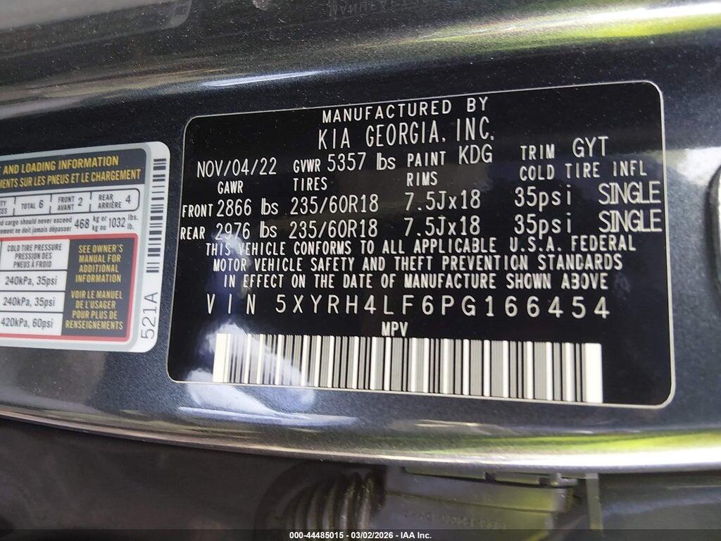 5XYRH4LF6PG166454 2023 KIA SORENTO photo no. 9