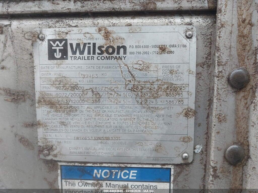 1W1K65332N5563321 2022 WILSON TRAILER CO LIVESTOCK SEMI TRAILER photo no. 9