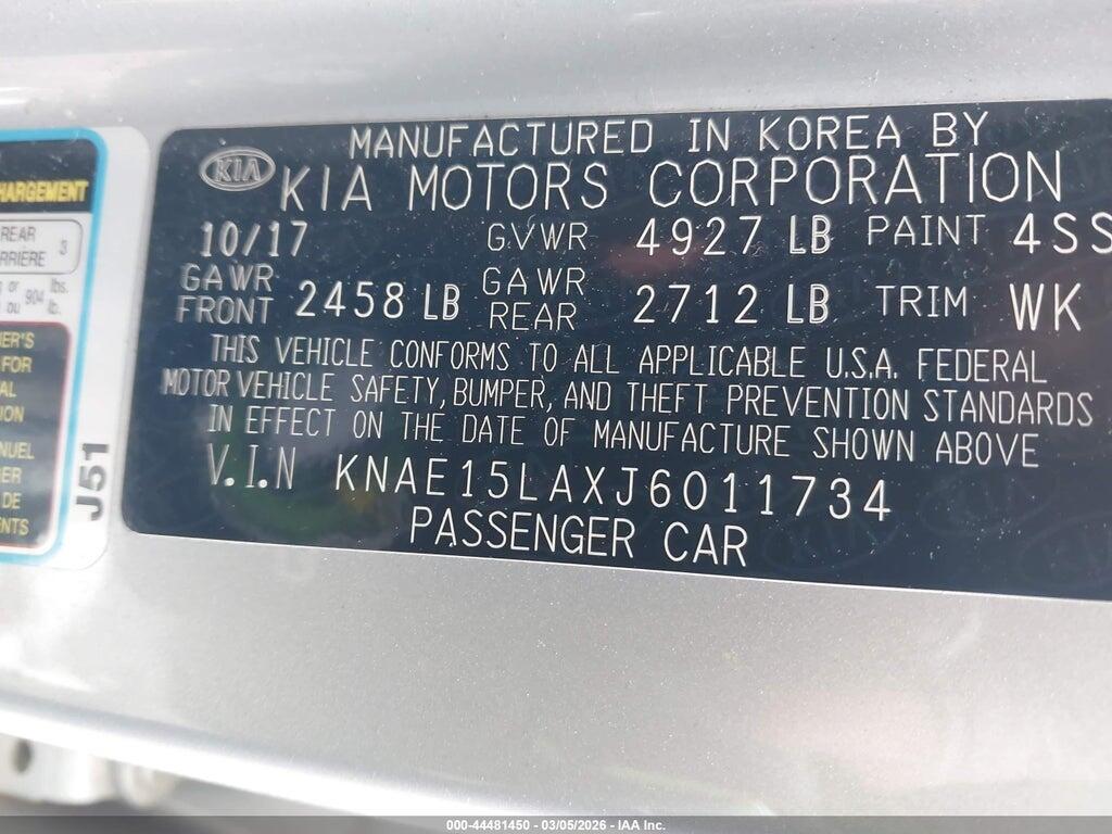 KNAE15LAXJ6011734 2018 KIA STINGER photo no. 9