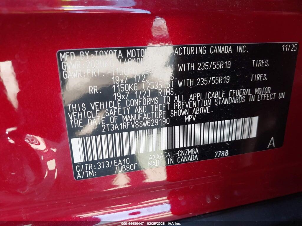 2T3A1RFV8SW629190 2025 TOYOTA RAV4 photo no. 9