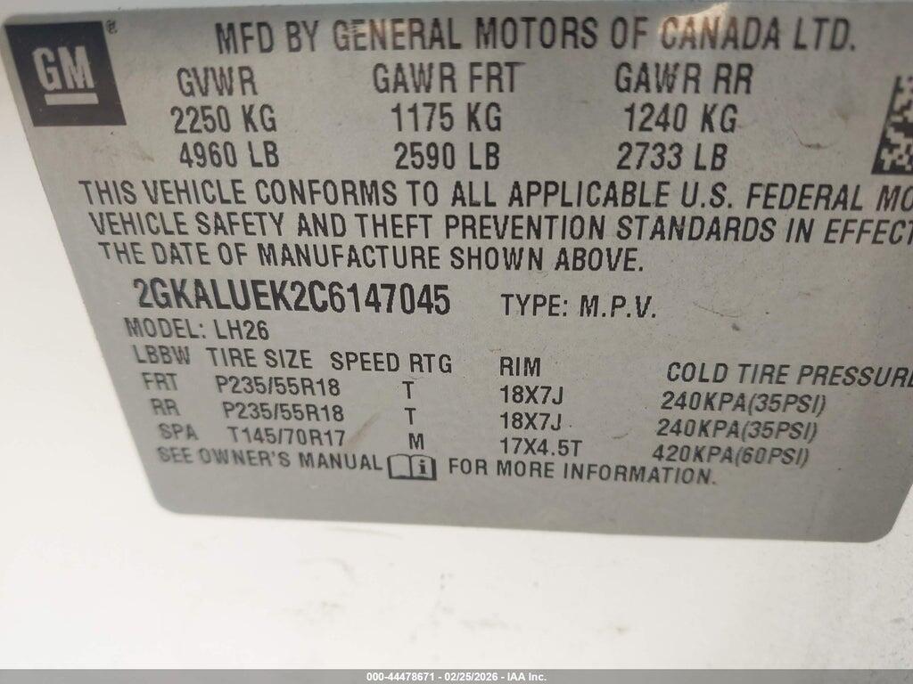 2GKALUEK2C6147045 2012 GMC TERRAIN photo no. 9