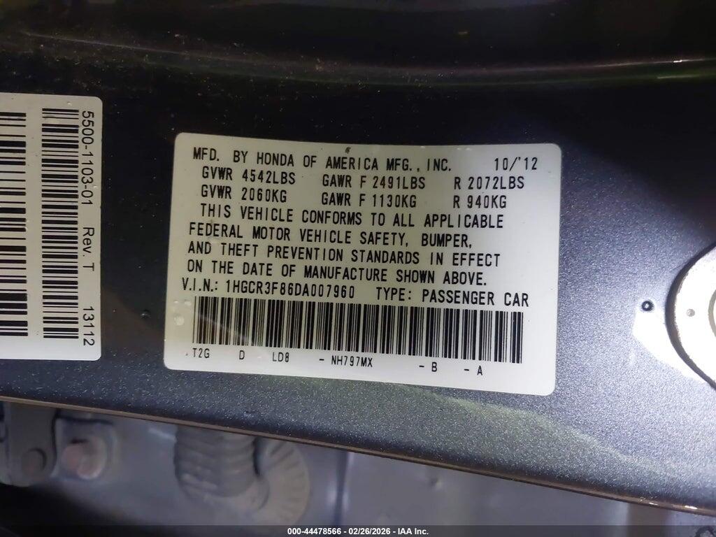 1HGCR3F86DA007960 2013 HONDA ACCORD photo no. 9