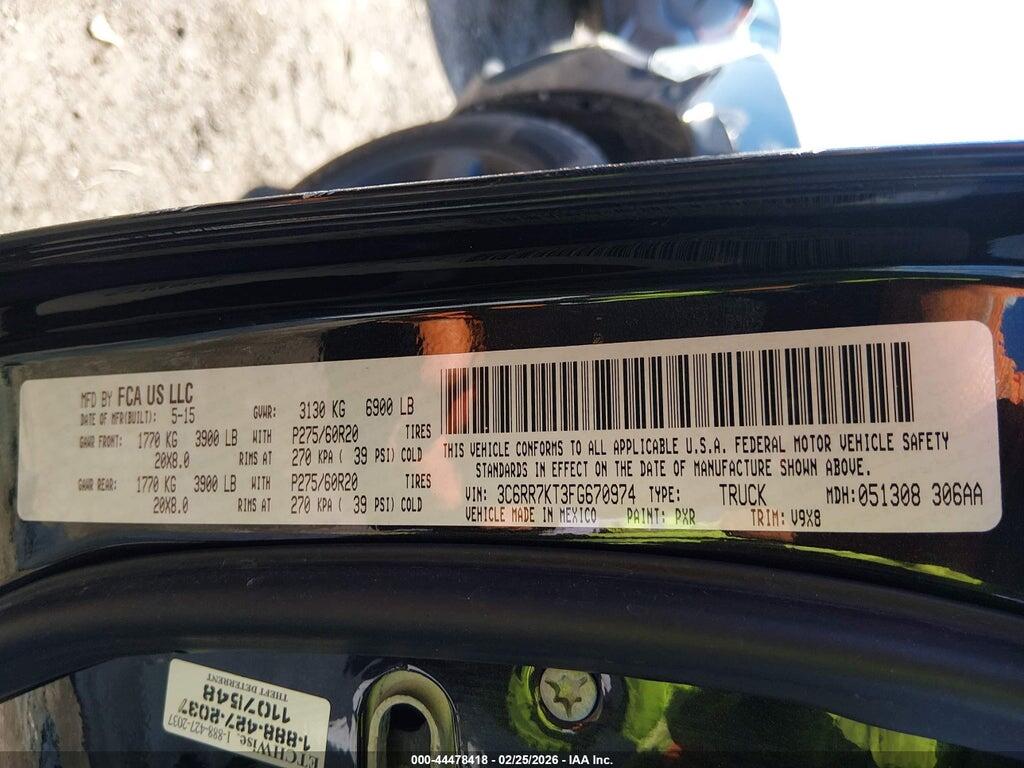 3C6RR7KT3FG670974 2015 RAM 1500 photo no. 9