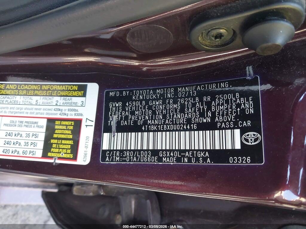 4T1BK1EBXDU024416 2013 TOYOTA AVALON photo no. 9