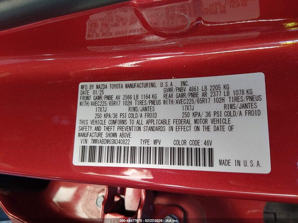 7MMVABDM6SN340822 2025 MAZDA CX-50 photo no. 9