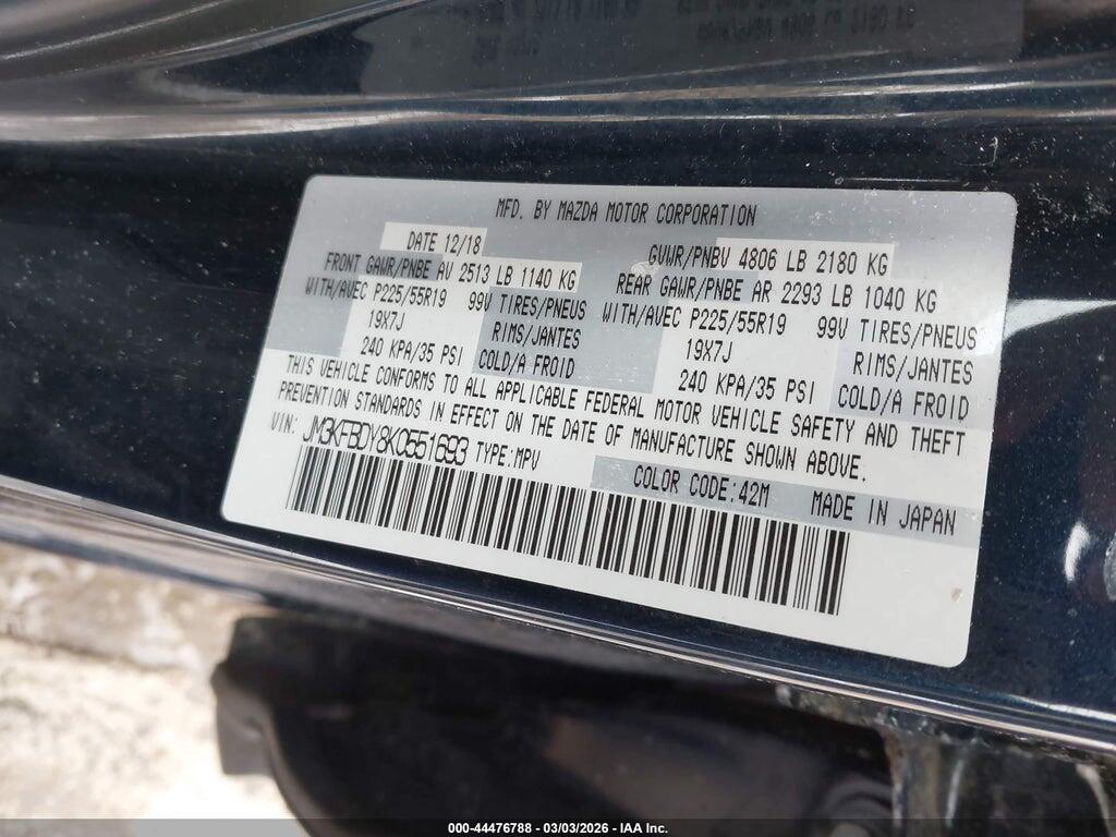JM3KFBDY8K0551693 2019 MAZDA CX-5 photo no. 9