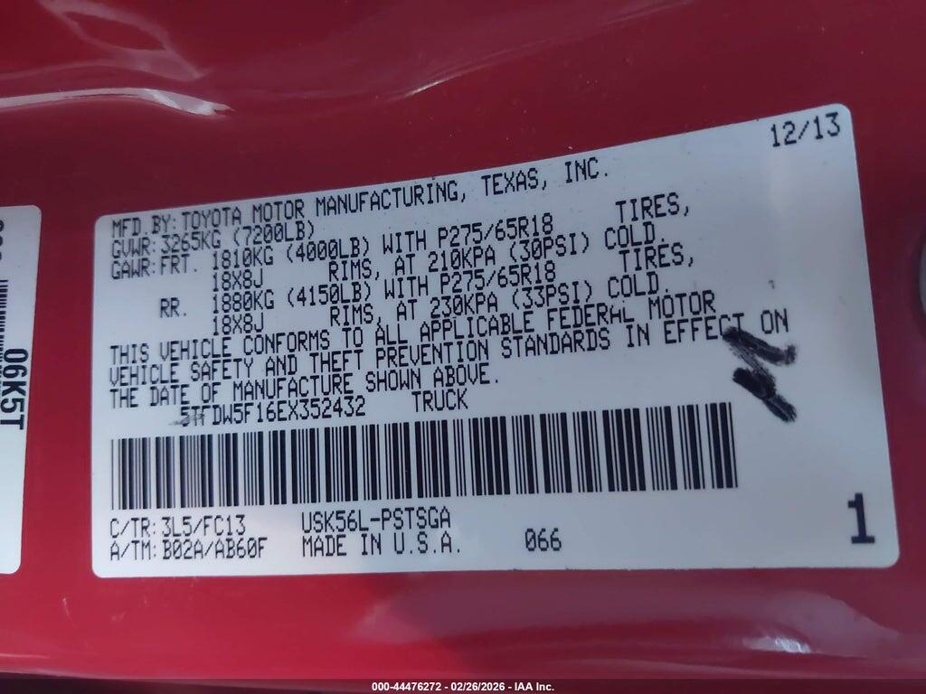 5TFDW5F16EX352432 2014 TOYOTA TUNDRA photo no. 9