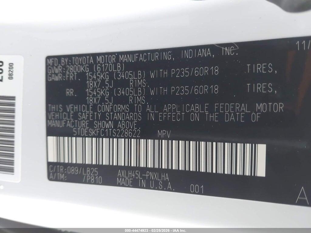 5TDESKFC1TS228622 2026 TOYOTA SIENNA photo no. 9