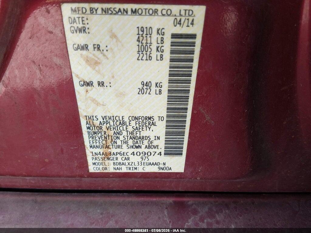 1N4AL3AP6EC409074 2014 NISSAN ALTIMA photo no. 9