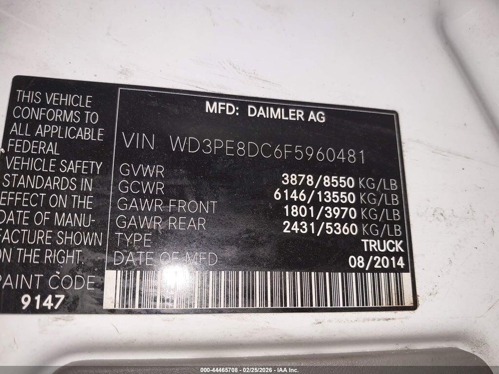 WD3PE8DC6F5960481 2015 MERCEDES-BENZ SPRINTER 2500 photo no. 9