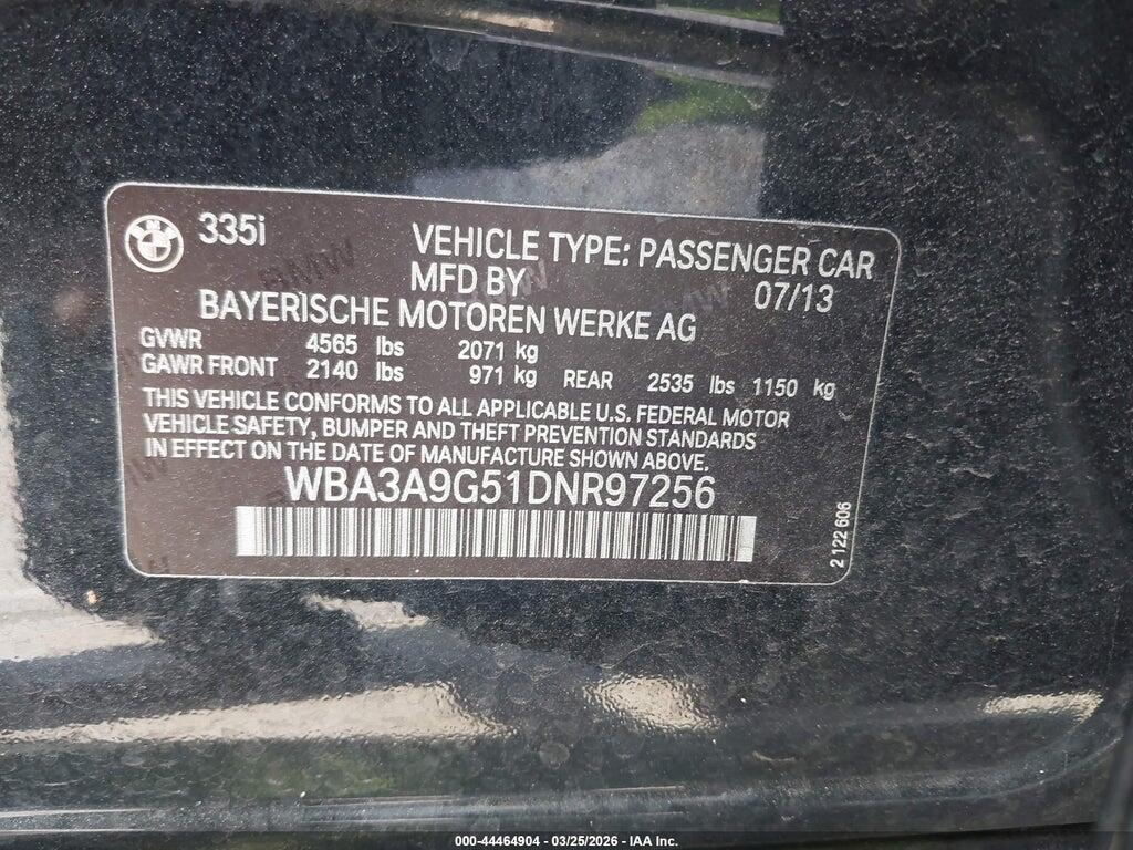 WBA3A9G51DNR97256 2013 BMW 335I photo no. 9