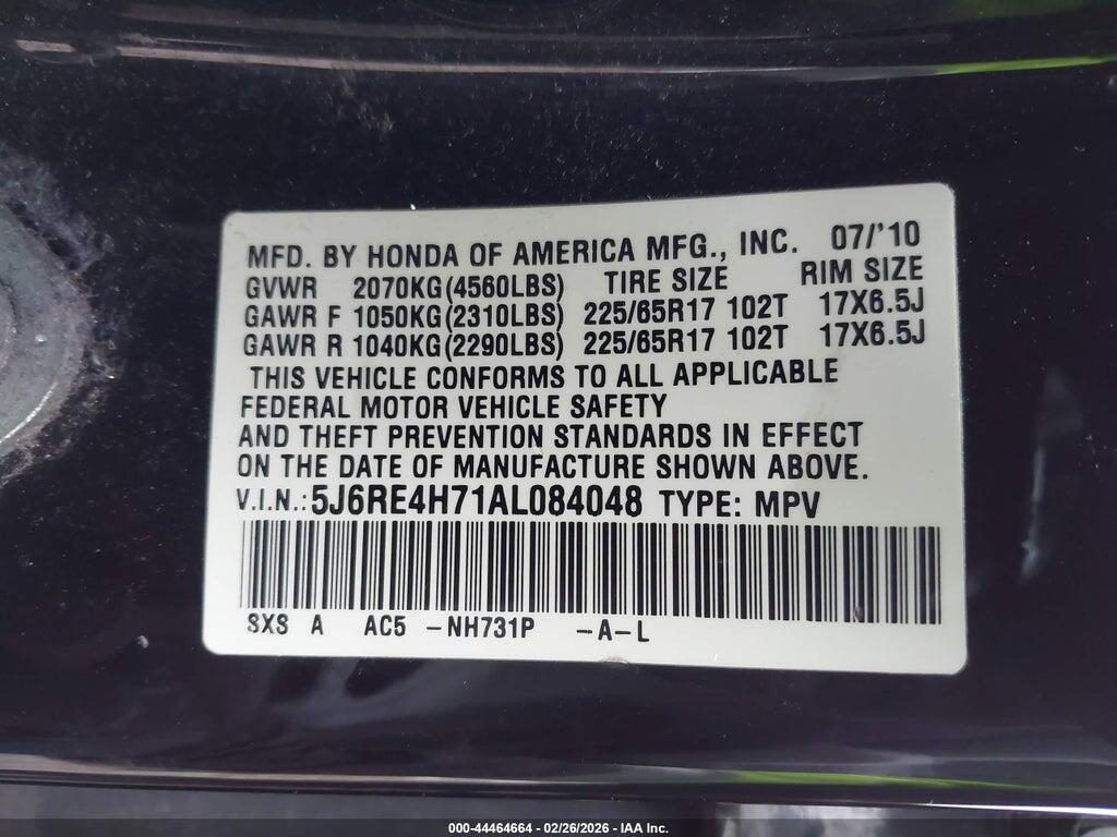 5J6RE4H71AL084048 2010 HONDA CR-V photo no. 9