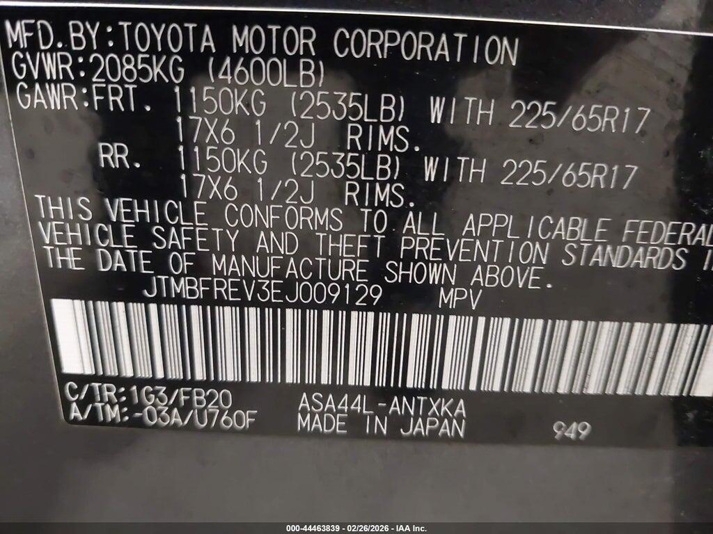 JTMBFREV3EJ009129 2014 TOYOTA RAV4 photo no. 9